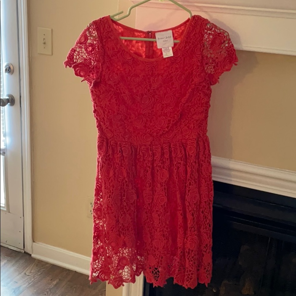 Stunning coral lace dress